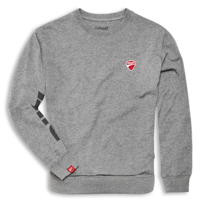 SWEAT-SHIRT À COL ROND DUCATI HOMME "LOGO" GRIS