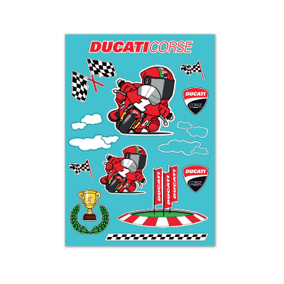 AUTOCOLLANTS DECO CARTOON DUCATI CORSE