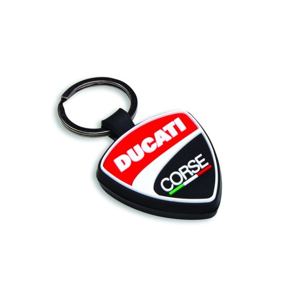 PORTE-CLES CAOUTCHOUC DUCATI CORSE SHIELD DUCATI Esprit DUCATI la  référence des pieces DUCATI MOTO